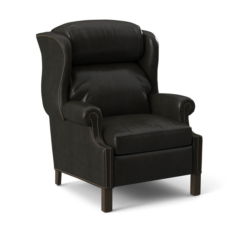 Chippendale Recliner, #9 Natural, Rio Mineral Genuine Leather, Cobblestone