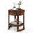 2-Tier Round End Table Mid Century Modern Nightstand with Drawer and Shelf