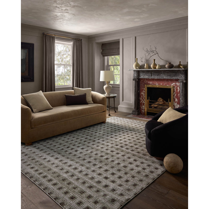 Tapis argenté / gris anthracite Jeremiah Brent x Loloi Bleecker, Rectangle 4' x 6'