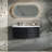 35" Wall-Mounted Curved Black Bathroom Vanity with Stone Resin Top, Undermount Sink & Single-Hole Faucet Opening-1136519745-1114389211