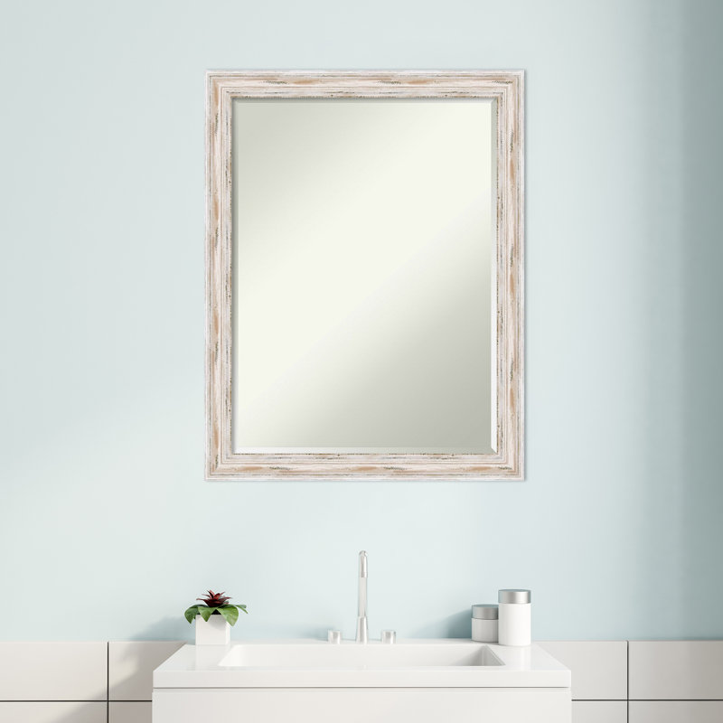 Saticoy Closed Corner Frame Flat Wall Mirror, 27'' x 21''