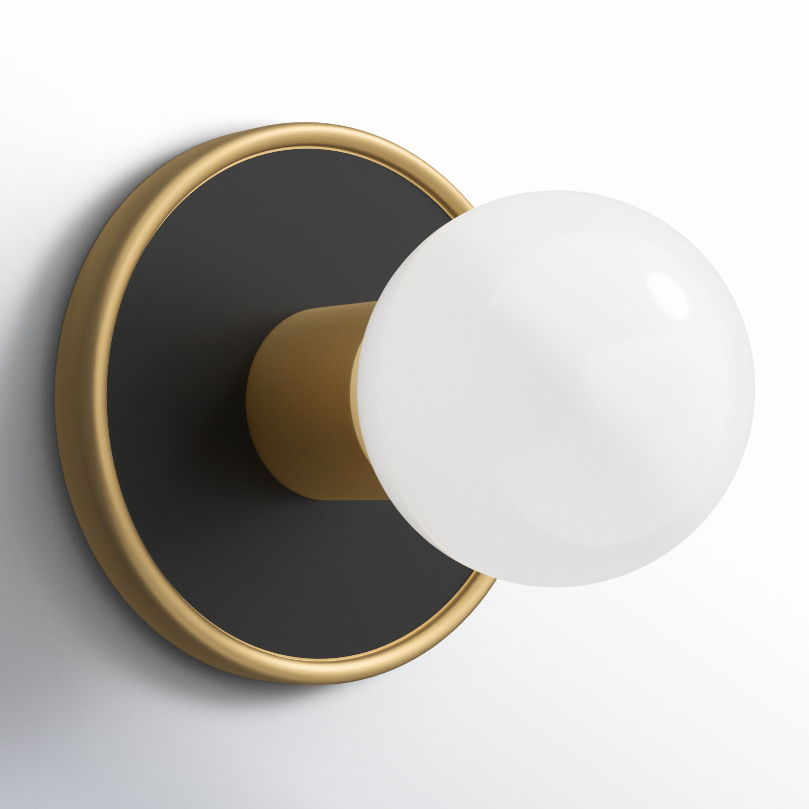 Rocha Single Dimmable Bath Sconce, No, Black/Natural Aged Brass