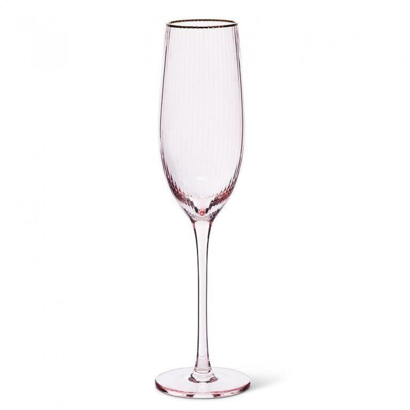 Ivy Bronx Kazuye 9 oz. Flûte en verre avec bordure en verre doré