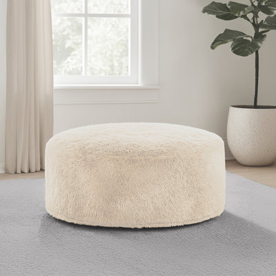 Fauteuil à billes rond en fausse fourrure