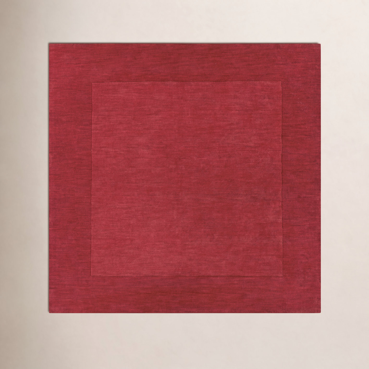 Dolma Red Scarlet Hand-Loomed Wool Rug, Square 9'9"