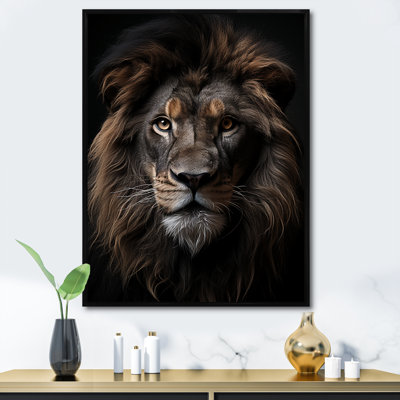 Photographie monochrome Lions II sur toile