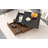 Multi-Functional Square 360°Rotating Coffee Table With 2 Drawers, High Gloss 2-Tier Centre Table With Swivel Tabletop And Storage, Walnut Table Frame Side Table For Living Room, Black