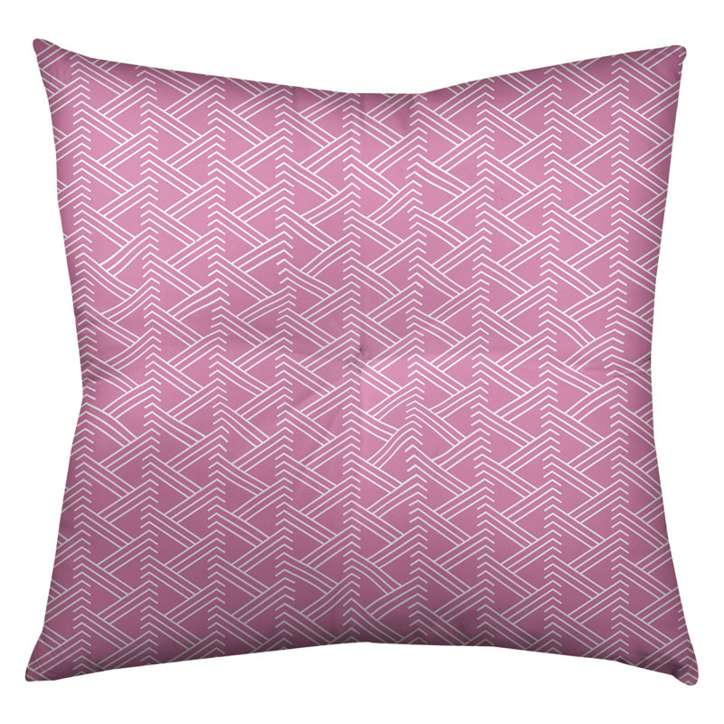 Coussin de sol zig zag classique, 30 po x 30 po, Rose