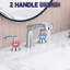 - Bathroom Faucet Unit - Stainless Steel, Adds Elegance To Steel Tap 2 Handles, Enhances Aesthetics With Finish-121598700