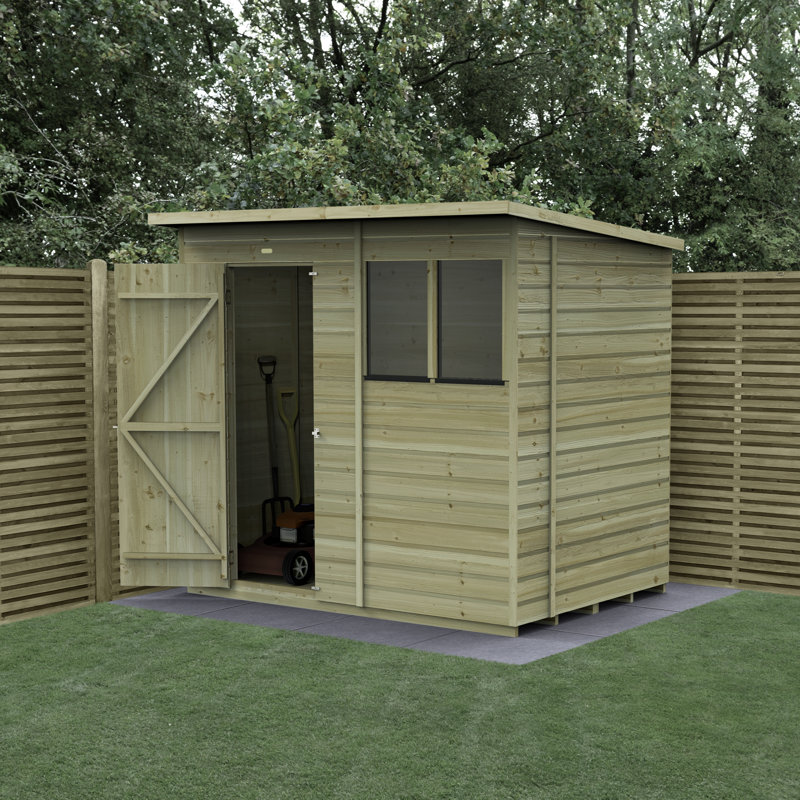 Beckwood 7 ft. 10 in. W x 6 ft. 8 in. D Solid Wood Garden Shed