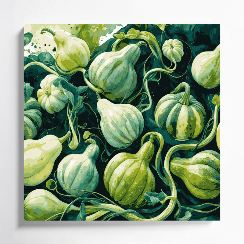 Art mural sur toile vert, H 12 po x l 12 po