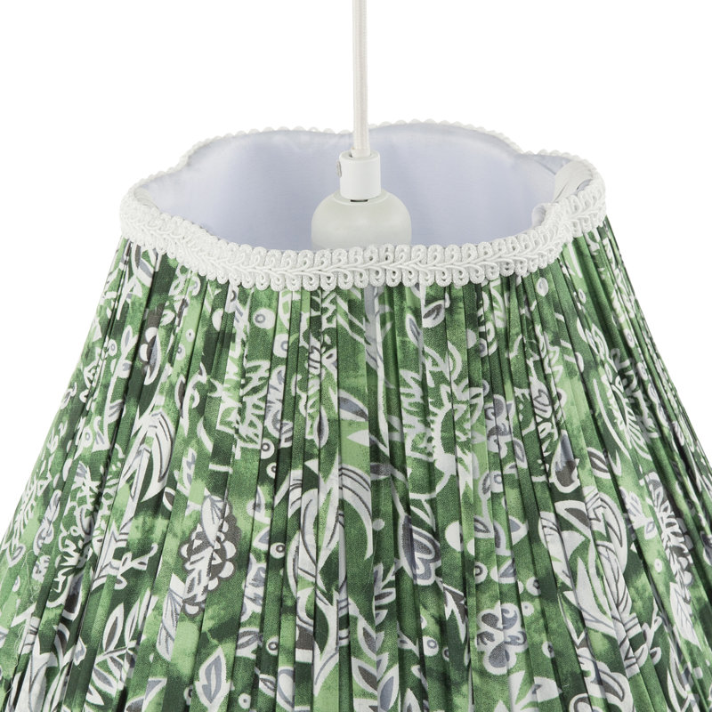 22cm H Fabric Empire Pendant Shade ( No Direct Attachment Method ) in Green