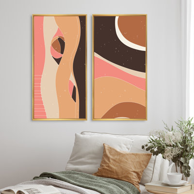 «Retro Abstract Colorful Landscape Design V», ensemble de 2 reproductions