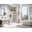 Robinet de douche avec support de rangement Ensemble de décoration de pomme de douche à pluie 8inch avec pomme de douche à jet simple Ensemble complet noir mat-124944702