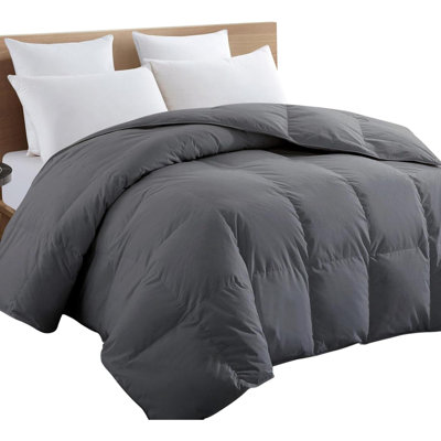 Premium 2100 Series California King Comforter All Season Breathable Cooling Grey Comforter Soft 4D Spiral Fiber Quilted Down Alternative Duvet With Corner Tabs Hotel Style
