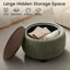 Repose-pieds rembourré avec rangement et plateau en bois-706744314