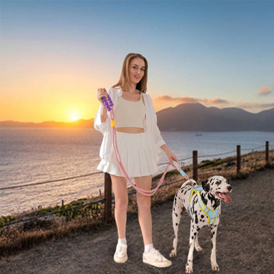 Laisse de dressage pour chien 72,83 pouces - rose