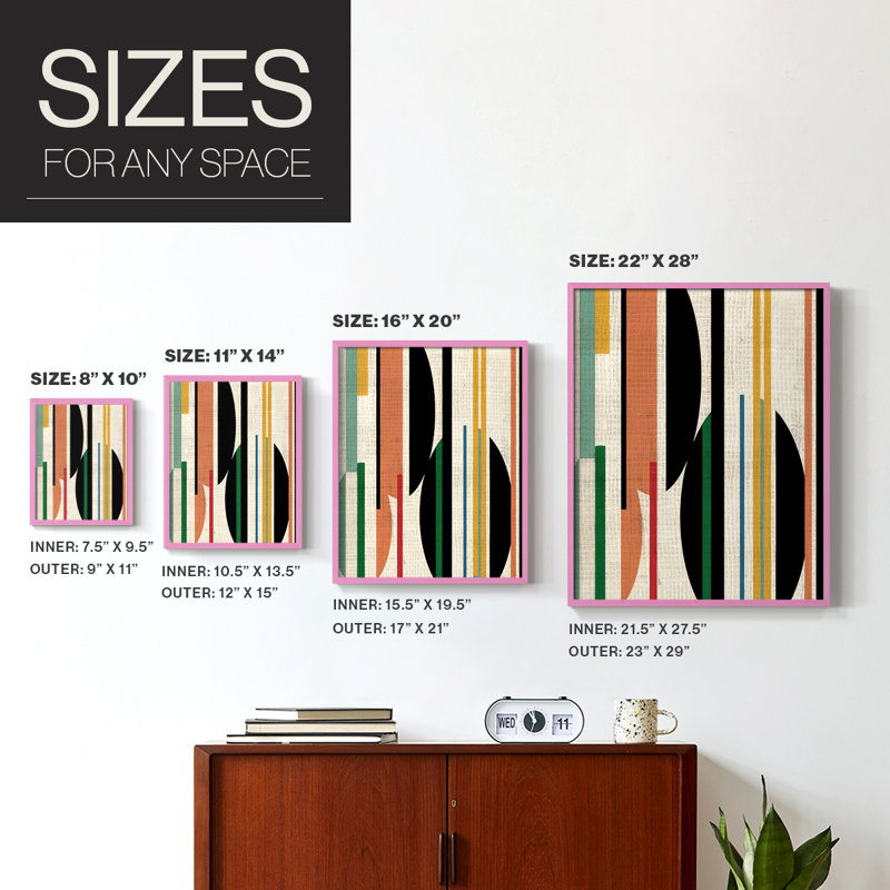 Spontaneous Order II Framed Print - Solid Wood, Pink, 30" H x 24" W