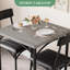 Ensemble de table de salle à manger 3 pièces pour 2 personnes, table de cuisine carrée peu encombrante avec 2 chaises rembourrées, structure en métal et panneau de fibres à densité moyenne à grain de bois, capacité de 150 livres, pour petit studio d'appartement, gris ciment