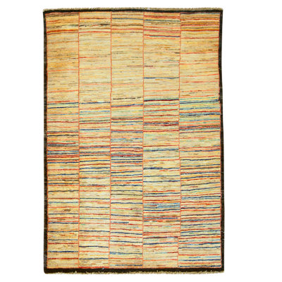 Hand Knotted Wool Area Rug in Multi