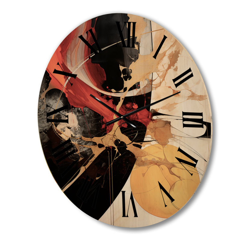 Horloge murale en bois massif Spacek, Grand