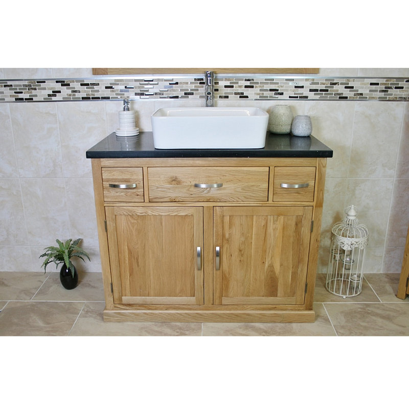 Destiney 1100mm Single Bathroom Vanity with Vessel Ceramic Basin, Black
