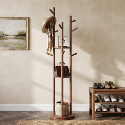 Portemanteau autoportant pour chambre à coucher, salon et vestibule, étagère de rangement incluse