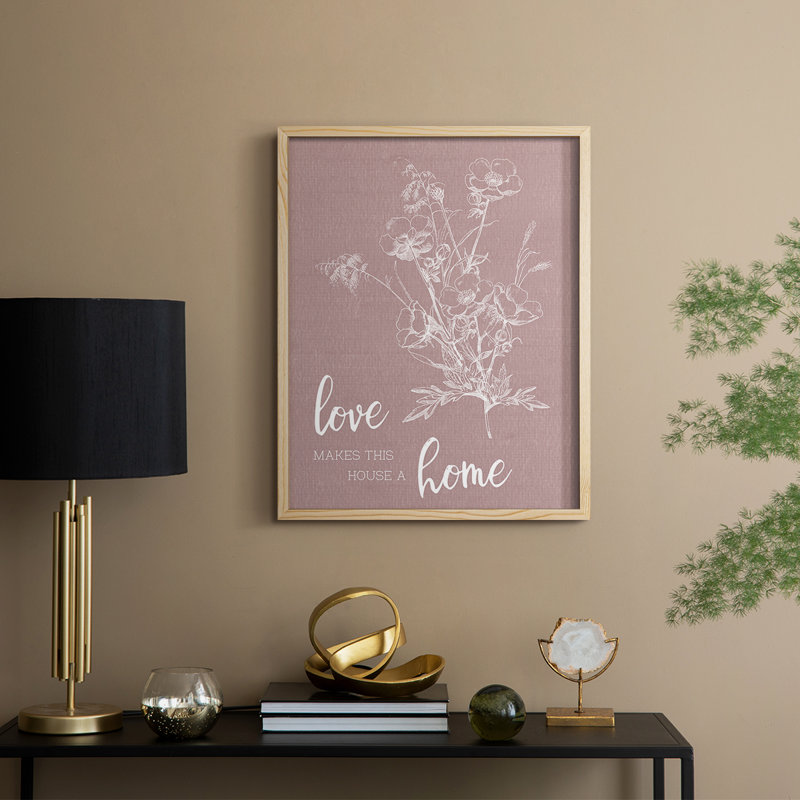 Love Home Framed Print - Solid Wood, Natural, 30" H x 24" W