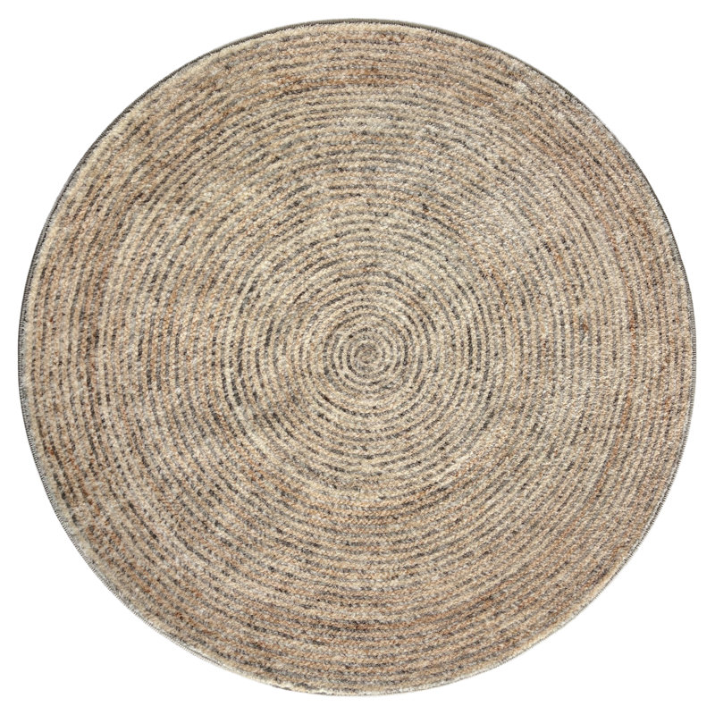 Helston Machine Woven Beige Indoor Rug, Round 150cm