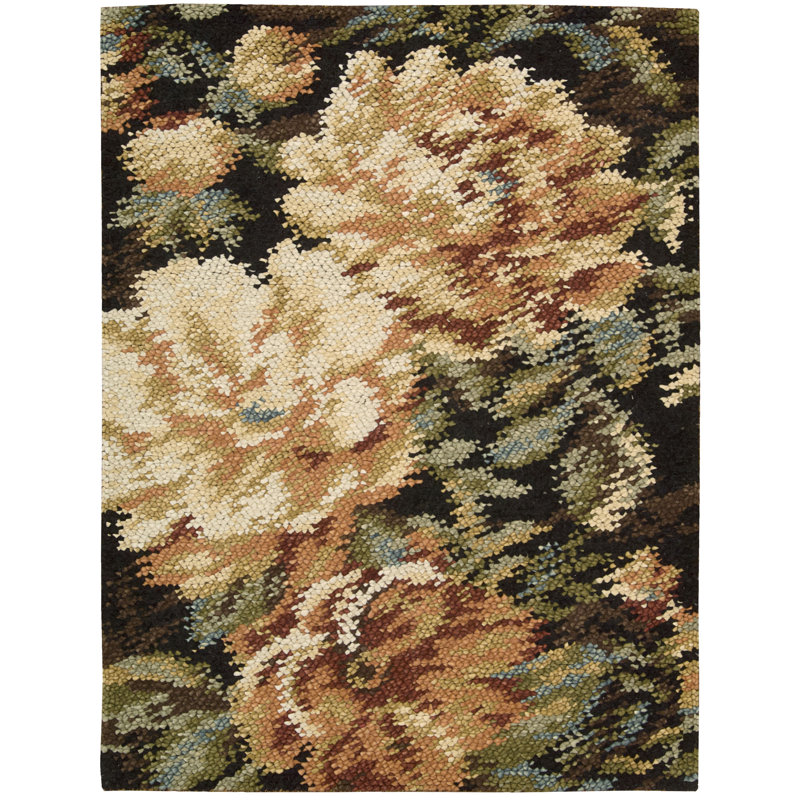 Albach Wool Floral Indoor Rug, Rectangle 8' x 10'