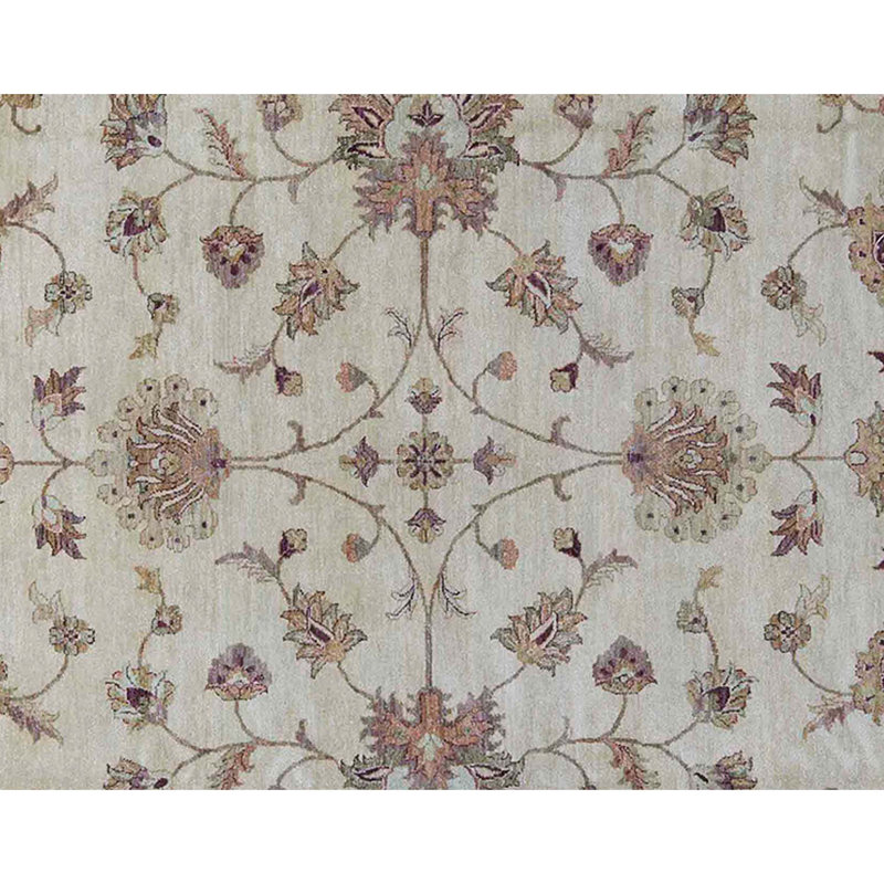 Tapis beige et ivoire de haute qualité noué à la main