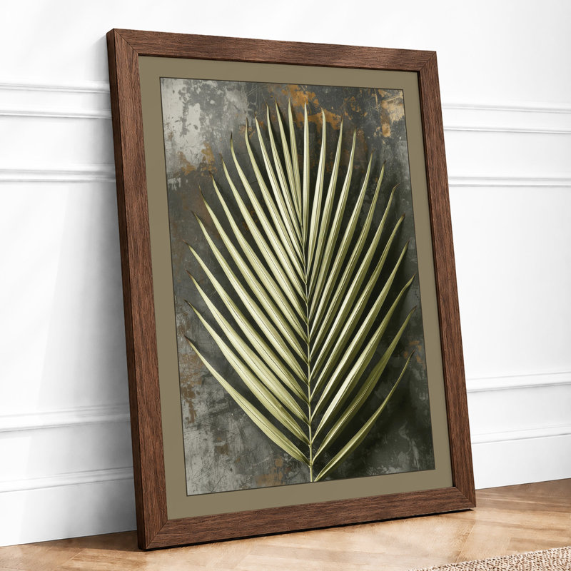 Palm Frond Study Botanical - Print, A2 - 59.4 x 42.0 cm, Walnut