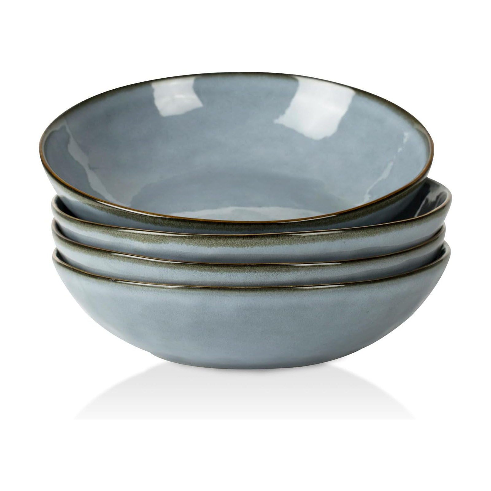 Leny 8.5'' Stoneware Large Pasta Bowl, Blue