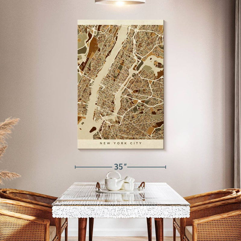 Carte de New York Aliaz, H 51 po x l 34 po