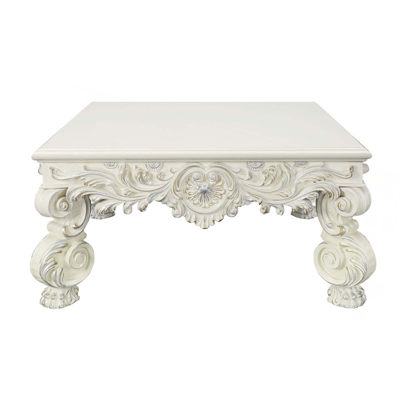 Table basse au fini blanc antique