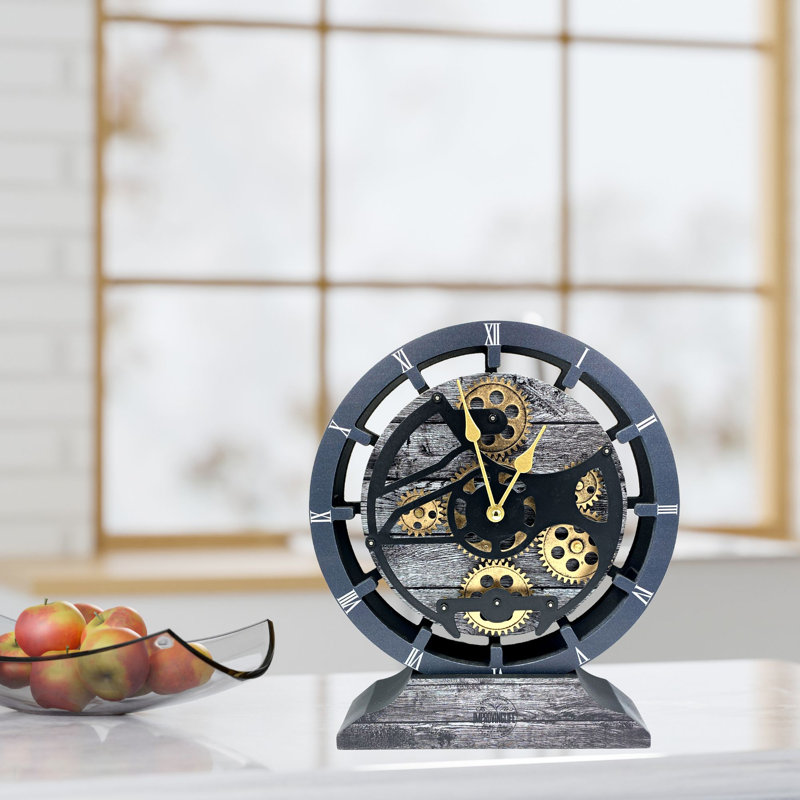 Wood Wall Clock, Carbon Grey