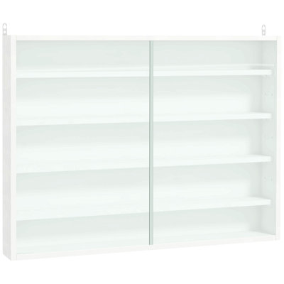 Johnrichard 5-Tier Display Cabinet, Glass Display Case with 2 Doors and Adjustable Shelves