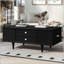 Table basse 47,2 po en bois avec 4 tiroirs et 2 compartiments latéraux cachés-129414981