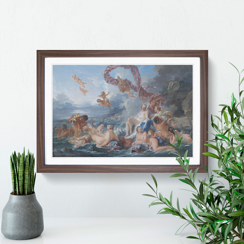 The Triumph of Venus by Francois Boucher - Picture Frame Painting, 36cm H x 48cm W x 2cm D, Walnut Framed