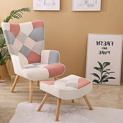 Chaise d'appoint moderne avec repose-pieds