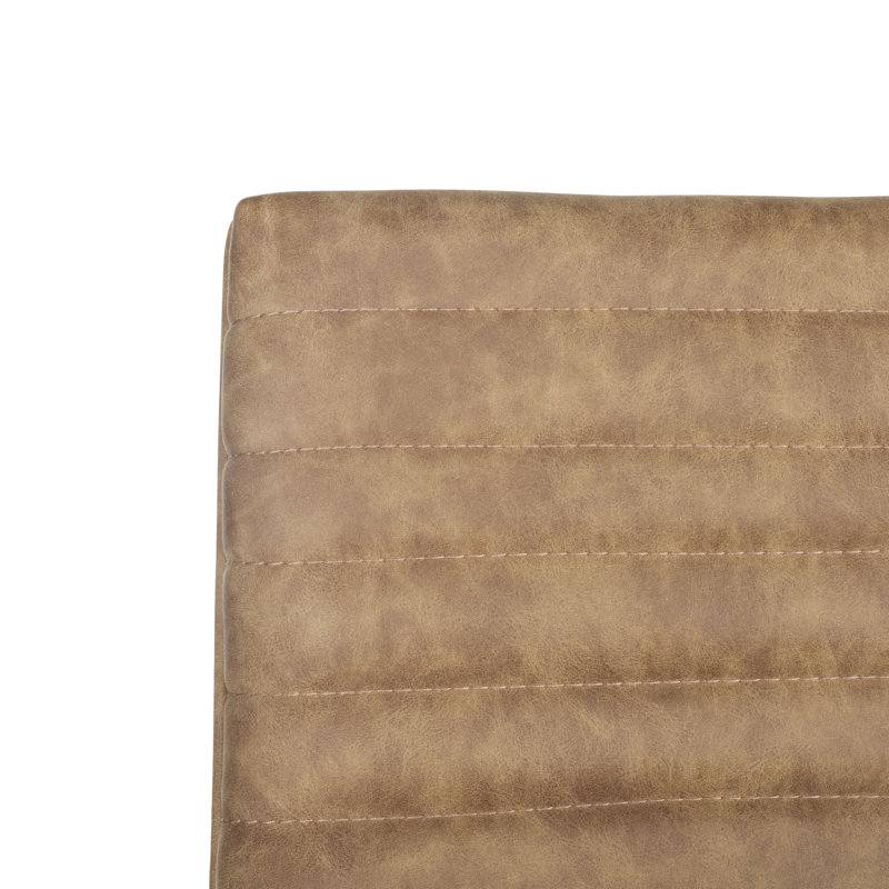 Saddle Upholstered Counter Stool with Metal Frame, Brown