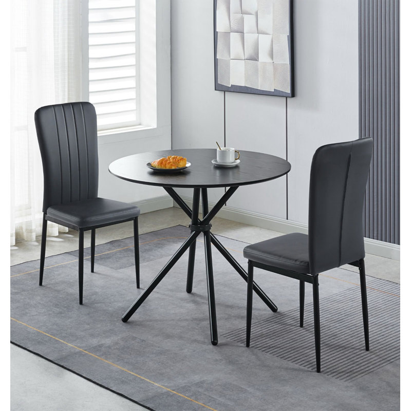 Rumaldo 2 - Person Dining Set, Black