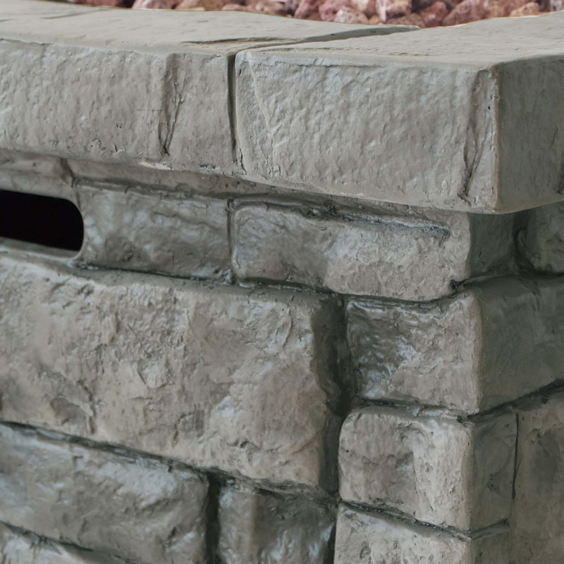 30" Outdoor Square MgO Propane Fire Pit - 40,000 BTU