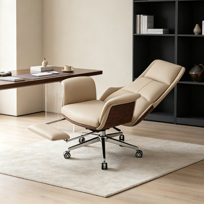 Chaise de bureau simple en similicuir réglable