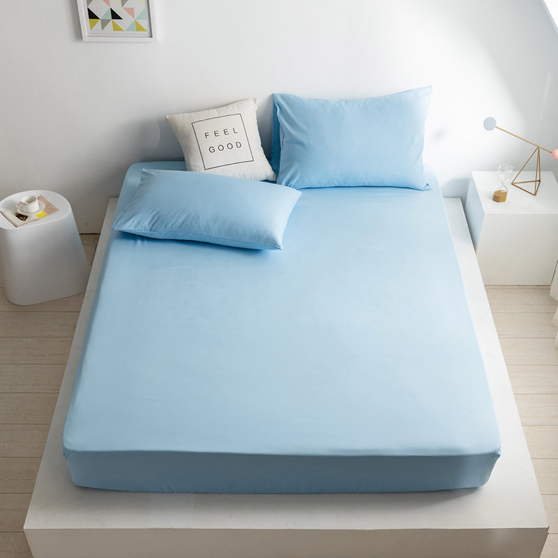 Extra Deep 25cm Bed Sheets Fitted Sheet 100% Poly Cotton, Blue, Single (3')