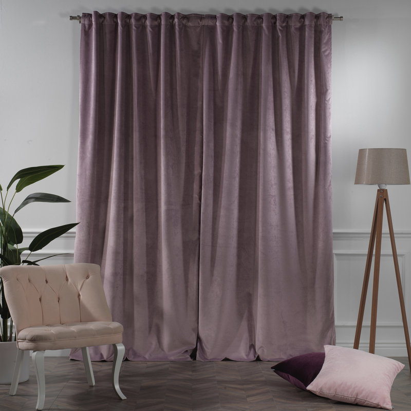 Matte Velvet Extra Wide x Extra Long Custom Made Decorative Double Panel, 52" W x 63" L, 73 Lilac Luster