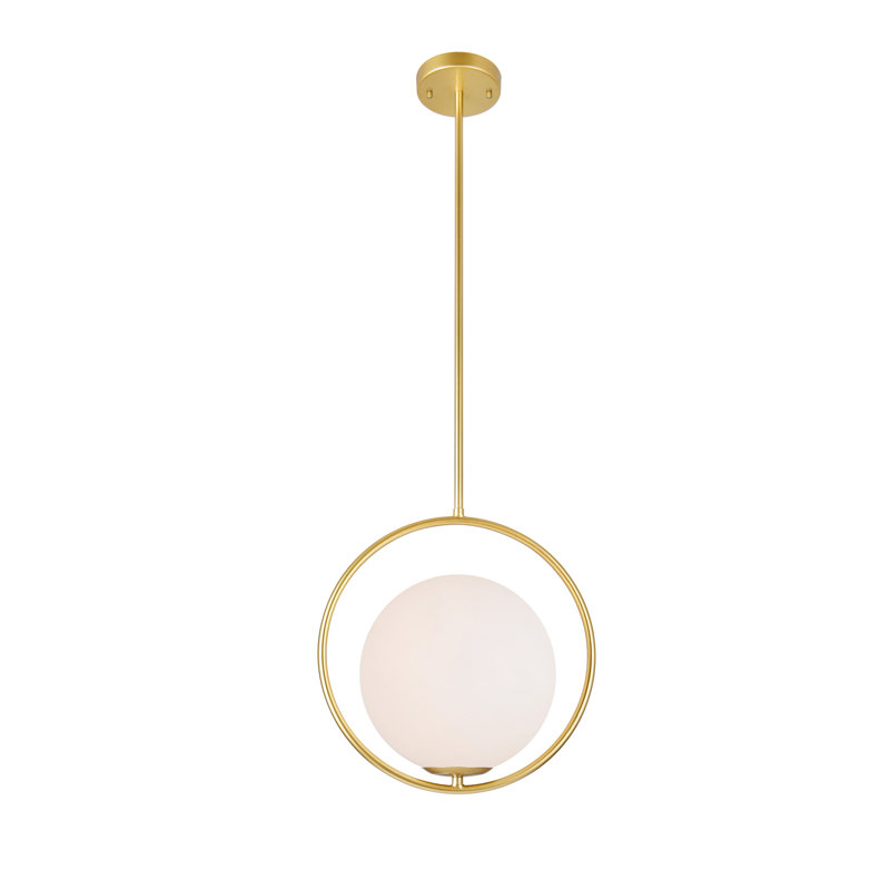 Izaguirre 1 Light Mini Pendant With Medallion Gold Finish for Kitchen, Bedroom, or Bathroom