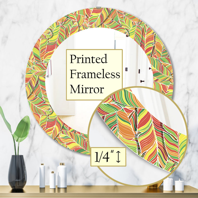 Miroir mural tropical bohème et éclectique Tropical Mood Bright 1, H 31,5 po x l po