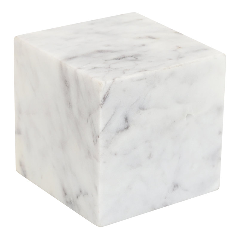 Cora Cube Tabletop Accent Banswara Purple White Marble