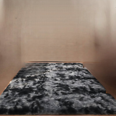 6x9 Ft Large Shag Rugs for Living Room Decor, Tie-Dyed Ultra Soft Fluffy Furry Area Rugs for Bedroom Indoor Floor, Aesthetic Carpet for Kids Home (Dark Grey)